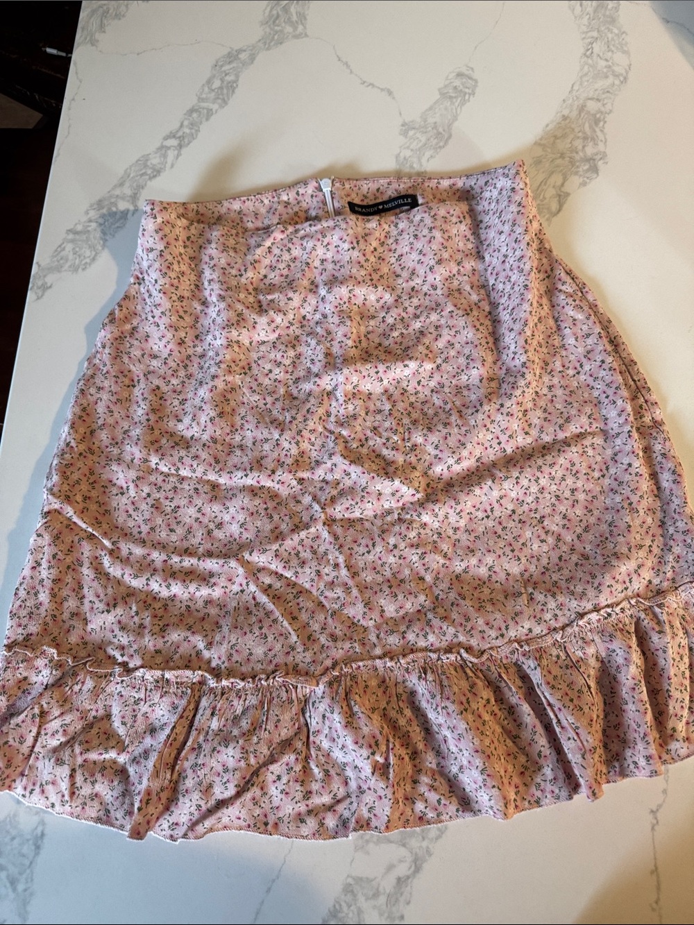 Brandy Melville Pink  Mini Skirt with Ruffle Hem size 3